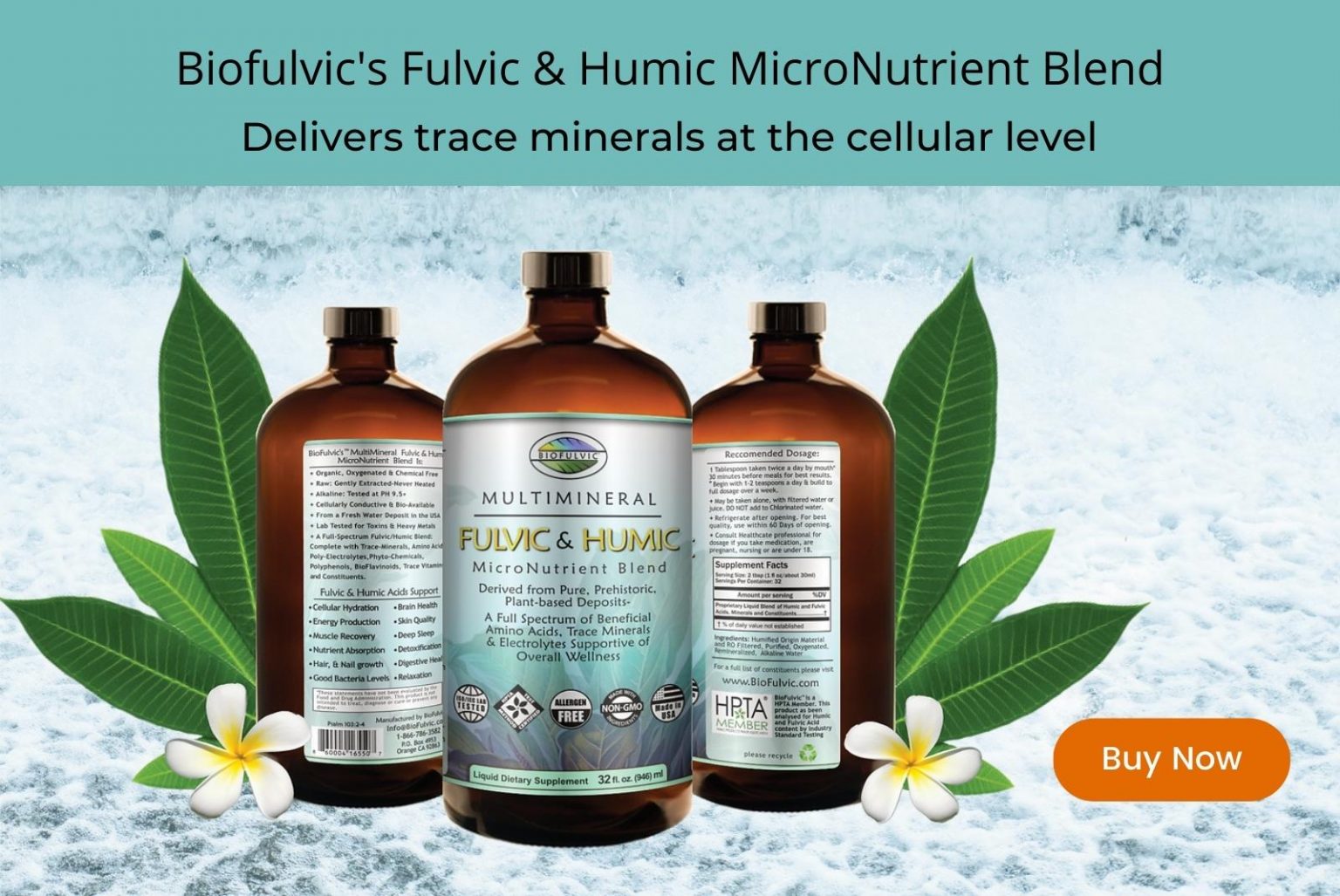 Bio-available, mineral rich fulvic & humic blend; direct sourced, raw and alkaline, this extra strength formula aids in sleep, detox, nutrient absorption, reduces inflammation and delivers trace minerals at the cellular level. Get yours now!